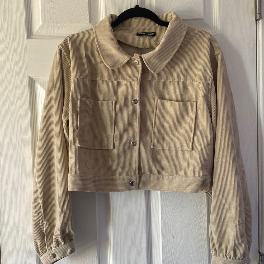 cordoray dual pocket button front crop jacket